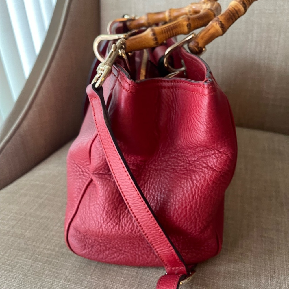 Authentic Gucci Bamboo two way shoulder bag 323660 520981 (F72) - Picture 6 of 16